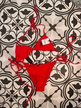 Red Kendall + Kylie Bikini